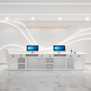 Mostrador de recepción pequeño con carga de alambre dorado de diseño de barco para peluquería y uso frontal de barra - Product Image 4