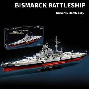 12GO98005 Série Militaire Seconde <span class=keywords><strong>Guerre</strong></span> Mondiale Bismarck Bateau de <span class=keywords><strong>Guerre</strong></span> Porte-Aviateurs Puzzle Blocs de Construction Modèle Jouet - Product Image 1