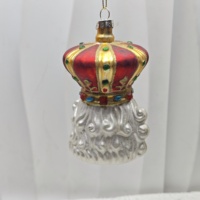 Ornements de Noël de haute qualité en teck soufflé, avec clip en verre et noyer, couronne peinte à la main