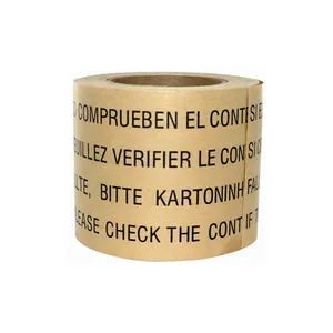 Solvent Lijm Hoge Kwaliteit Verpakking Craft Banding Custom Logo 130U Zelfklevende Kraftpapier Tape