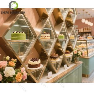 ตู้โชว์เบเกอรี่หรูหรา กระจกโค้ง ตู้โชว์ขนมหวาน เค้ก คุณภาพสูง เฟอร์นิเจอร์เบเกอรี่ - Product Image 6