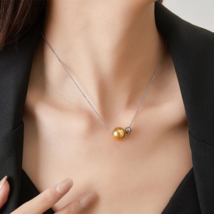 Collar Personalizado con Logotipo, Resistente al Deslustre, Impermeable, de Acero Inoxidable, Chapado en Oro de 18k para Mujer - Product Image 3