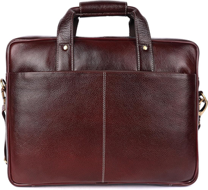 Bolso para portátil de cuero genuino de alta calidad, diseñado con cuero 100% puro, con estructura reforzada y ajustable. - Product Image 5