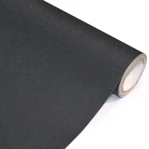 Film vinylique en PVC pour décoration de carrosserie, 1.52x30M, rouleau de 5 couches, noir mat scintillant