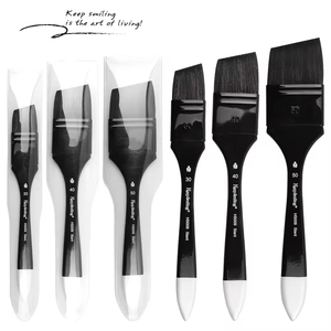 Keep Smiling Art Supplies – Ensemble de pinceaux en matériaux variés, <span class=keywords><strong>pinceau</strong></span> plat pour peinture à l'<span class=keywords><strong>aquarelle</strong></span>, adapté aux pinceaux de peinture artistique - Product Image 1