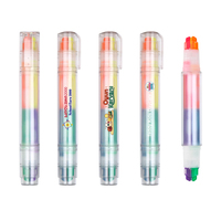 Stylo publicitaire BKS avec logo imprimé, pointe oblique 6 couleurs, impression UV, surligneur liquide direct, non effaçable, taille normale pour