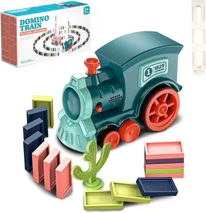 Ensemble de jouets dominos électriques de mise à niveau, pose automatique de blocs de Train dominos, ensembles de Train de rallye, Locomotive, jouets de Train dominos avec lumière et son - Product Image 1