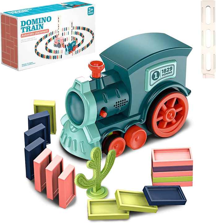 OBEST 200 Pièces – Train Domino Spatial Avec Lance-roquettes Et Avion, Jeu électrique Empilable, éducatif Pour Garçons Et Filles