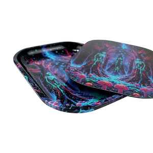 Bandeja Metálica para Liar Cigarrillos con Tapa, Diseño de Bosque Esqueletal, 18x14cm, Accesorio para Fumar, Bandeja para Tabaco, Venta al por Mayor en Tienda de Artículos para Fumadores - Product Image 4