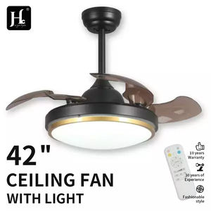 36-Inch 42-Inch Retractable LED <b>Ceiling</b> <b>Fan</b> <b>Light</b> <b>with</b> Remote Control Decorative Chandelier <b>Fan</b> Lamp for Household - Product Image 4
