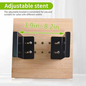 Plateau porte-gobelet en bois d'acacia avec endoprothèse réglable en silicone et anti-déversement pour canapé - Product Image 5