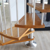 Prima Offre Spéciale moderne intérieur en bois rotatif escaliers en bois massif petit escalier en colimaçon 2025