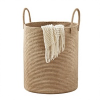 Panier à linge et panier pour chambre d'enfant pliable en corde de jute tressée à la main de 58 L, design moderne et élégant, respectueux de l'environnement
