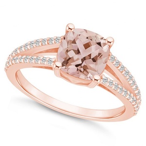 Anillos de Morganita Chapados en Oro Amarillo de 14k y Plata de Ley 925 para Mujer, Anillos de Joyería para Mujer al por Mayor - Product Image 1