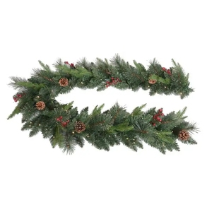 High Quality Ecofriendly 6ft PE PVC Pine Needles Artificial <strong>Prelit</strong> Pre-lit Green Christmas <strong>Garland</strong> - Product Image 1