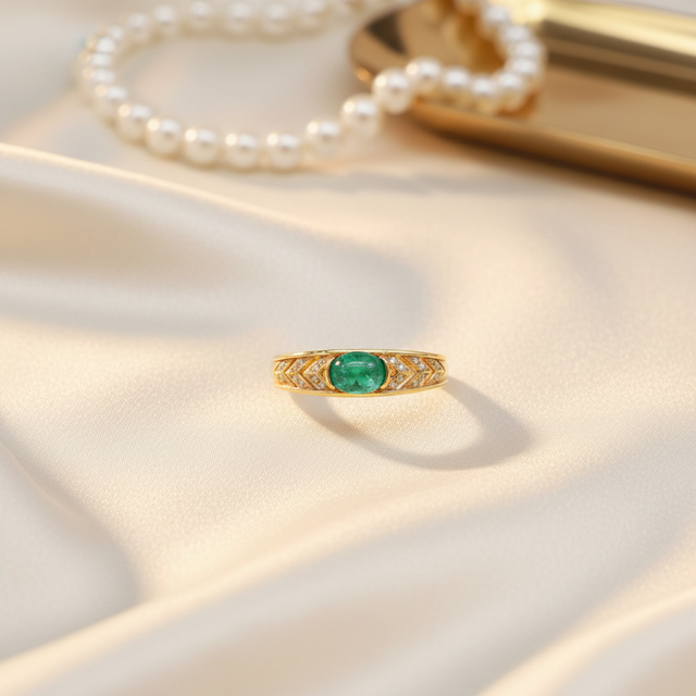 Certificate 18K Real Yellow Gold Natural Emerald Fine Ring AU750 Genuine Diamond Women Wedding Finger Band Bespoke High Jewelry