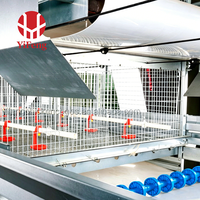 Cage à poulets de chair en batterie de type H, 4 niveaux, alimentation et abreuvement automatiques, abreuvoir à tétine, certifiée CE, avec courroie de fumier en acier galvanisé