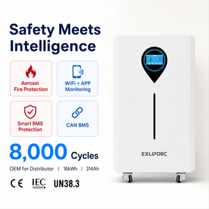 16kWh 314Ah LiFePO4 Solar <b>Battery</b> 8000 Cycles Active Balancing CAN BMS Smart APP WiFi Aerosol Fire OEM for Distributor - Product Image 1