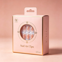 Boîte de présentation pour ongles à presser avec logo personnalisé OEM - Emballage pour ongles en papier couché écologique pour salons et vente en gros au détail