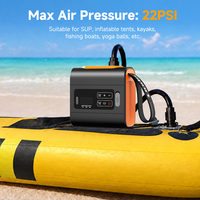 Pompe à air portable 22 PSI à double moteur et batterie au lithium pour gonflage et dégonflage de SUP, tente gonflable, bateau de pêche, tapis Drop Stitch