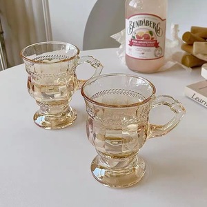 Tasse en verre de style classique nord-européen, transparente, pour thé, lait, café, verre à shot en cristal ambré - Product Image 4