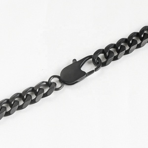 Hochwertiger Edelstahl Satin Mattschwarz Finish 10mm Cuban Link <span class=keywords><strong>Chain</strong></span> Herren Schmuck - Product Image 2