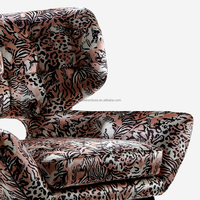 Fauteuil de salon simple de style moderne imprimé léopard sauvage chaise berçante de loisirs design d'art original meubles de maison appartement