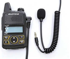 Microphone pour talkie-walkie portable/à porter à l'épaule <span class=keywords><strong>Baofeng</strong></span> UV3R avec prise 3,5 mm (modèles UV-3R <span class=keywords><strong>BF</strong></span>-<span class=keywords><strong>T1</strong></span> U8 U3) Fabriqué en Chine - Product Image 1