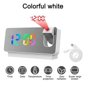 Réveil numérique à projection LED NOUVEAU 2025 en gros, électronique de table avec projecteur d'heure pour chambre à coucher et chevet - Product Image 2