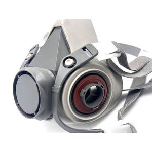Masker Gas setengah wajah silikon, <span class=keywords><strong>Respirator</strong></span> anti debu 3D filter dapat diganti ganda dengan harga rendah - Product Image 5