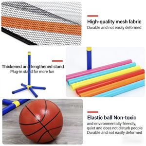 ของเล่นบาสเก็ตบอลแบบตั้งพื้น พลาสติก ใช้ได้ทั้งในบ้านและนอกบ้าน ถอดประกอบได้ อุปกรณ์กีฬาบาสเก็ตบอลสำหรับเด็กเล่น - Product Image 3