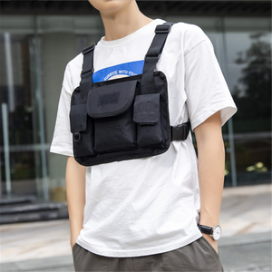 전술 가슴 가방 패션 힙합 조끼 Streetwear 가방 허리 팩 블랙 가슴 장비 가방 - Product Image 5