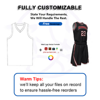 Conjunto de Uniforme de Baloncesto Negro Transpirable Estampado 100% Poliéster de Secado Rápido con Cuello en V para Hombre, Kit de Baloncesto Profesional Personalizado Resistente a Desgarros