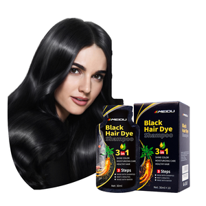 Tinte para el Cabello en Sachet Permanente, Sin Amoníaco, a Base de Hierbas, No Irritante, 3 en 1, Marca Privada, Venta al Por Mayor, Color Negro Meidu - Product Image 1