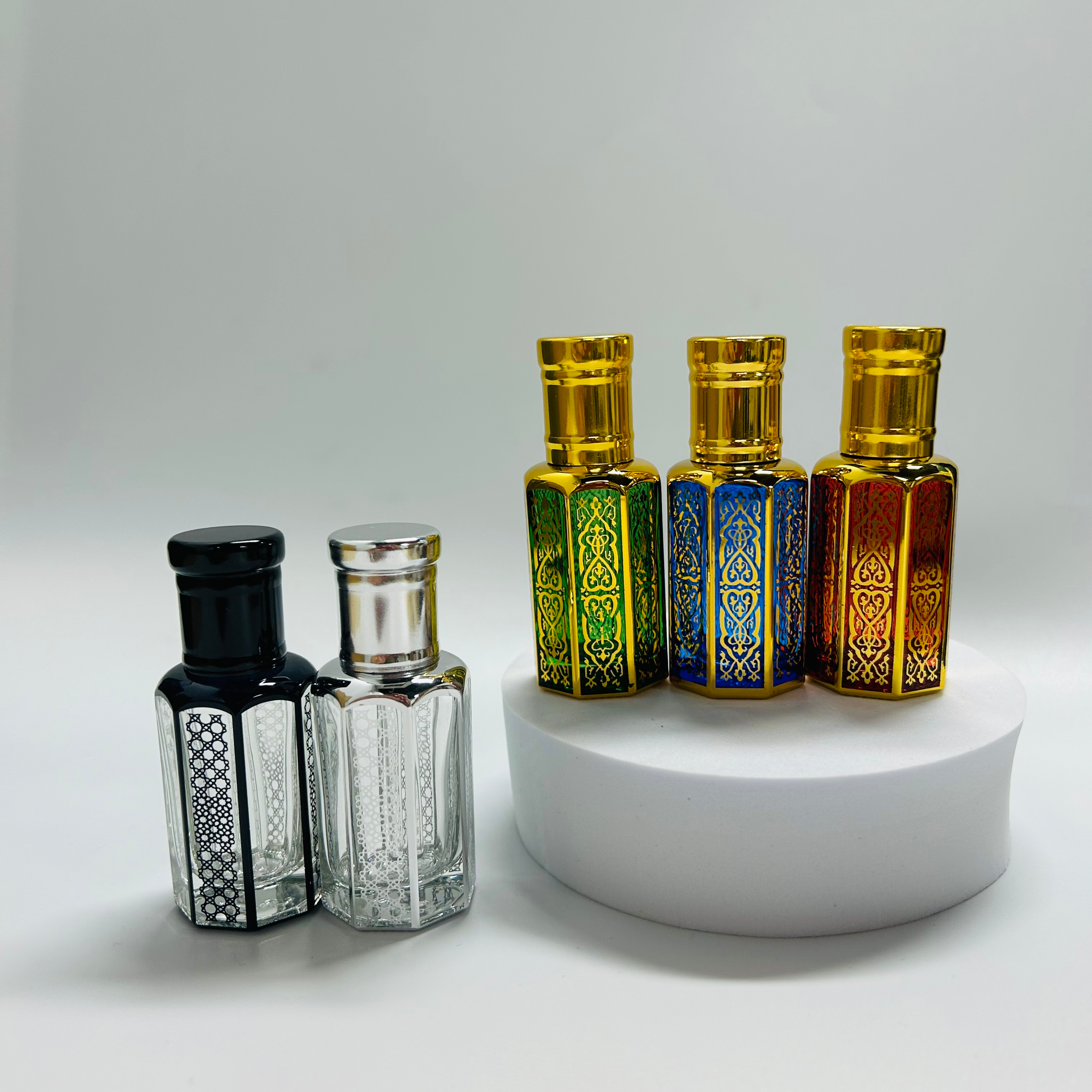 attar bottles glass stick empty