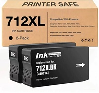 Cartuchos de Tinta Negra 712XL de Repuesto para HP 712XL 712, Compatibles con DesignJet