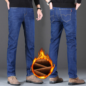 <span class=keywords><strong>Vaqueros</strong></span> de mezclilla gruesos con forro polar para <span class=keywords><strong>hombre</strong></span>, de cintura media, corte recto holgado, elásticos, <span class=keywords><strong>tallas</strong></span> <span class=keywords><strong>grandes</strong></span>, estilo casual de negocios para otoño/invierno - Product Image 1