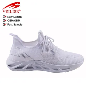 Vente en gros de chaussures décontractées chaussures plates pour femmes chaussures de sport blanches baskets de course nouveautés bon marché pour femmes