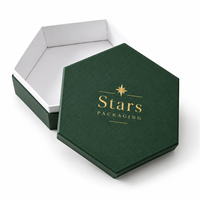 Emballage luxueux hexagonal avec couvercle et base pour bagues, bougies, accessoires, boîte à bijoux en papier personnalisée