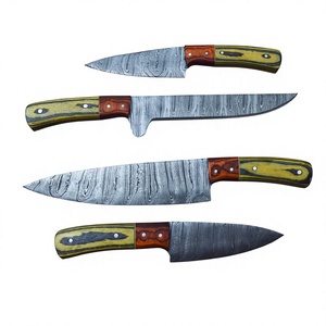 Ensemble de couteaux de chef en acier damas forgé à la main, faits sur mesure, avec étui en cuir |   Cadeau Parfait - Product Image 5