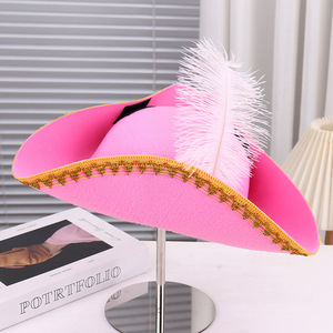 <span class=keywords><strong>Sombrero</strong></span> de Capitán <span class=keywords><strong>Pirata</strong></span> Caribeño a Rayas, Moderno, 100% Algodón, Transpirable, para Adultos, Primavera/Verano, 48-50cm, para Fiesta de Halloween - Product Image 6