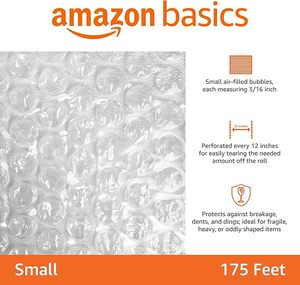 Basics Bubble Cushioning Waterproof Wrap <b>Packing</b> <b>Material</b> Self Adhesive Seal for Fragile Items Perforated 12-Inch X 175 Foot - Product Image 3