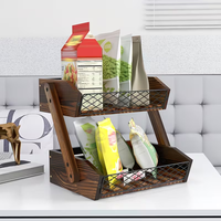 Étagère à fruits en bois à 2/3 étages pour légumes, pain et aliments frais, panier à fruits multi-niveaux pour comptoir en bois