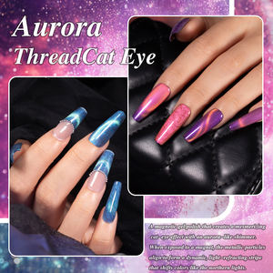 BOZLIN Marque privée 12 couleurs Gel <span class=keywords><strong>UV</strong></span> magnétique sans Hema Gel pour les yeux de chat Vernis à <span class=keywords><strong>ongles</strong></span> OEM Vente en gros Fil Aurora Gel pour les yeux de chat - Product Image 6