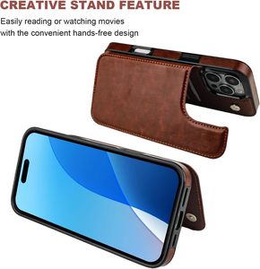 Funda de Cuero con Ranura para Tarjetas para iPhone 17 PRO Max, Diseño Crazy Horse, para iPhone 16 15 14 13 12, Funda Protectora Tipo Flip - Product Image 2