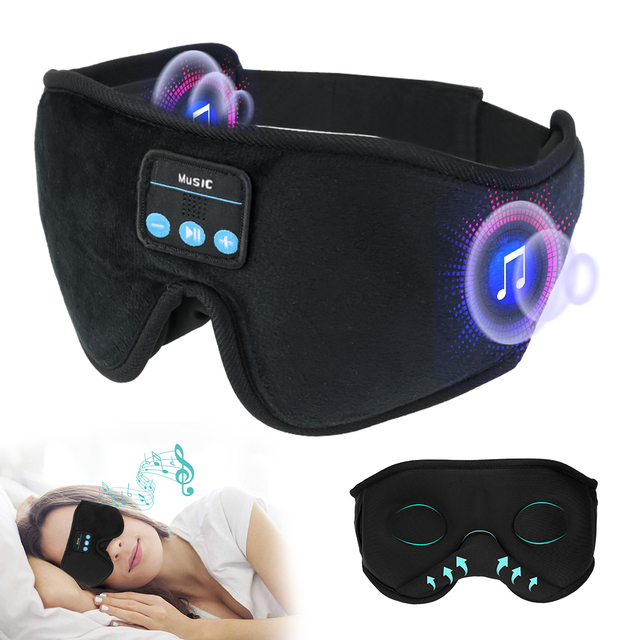 Wireless Sleepmask Blue Tooth Sleep Eye Mask Headphones Headband Stereo Earphone 3D Sleep Mask Music Headset Sleeping Headphones