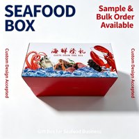 Boîte à fruits de mer personnalisée en gros d'usine, carton ondulé enduit imperméable pour poisson congelé et cadeaux de fruits de mer