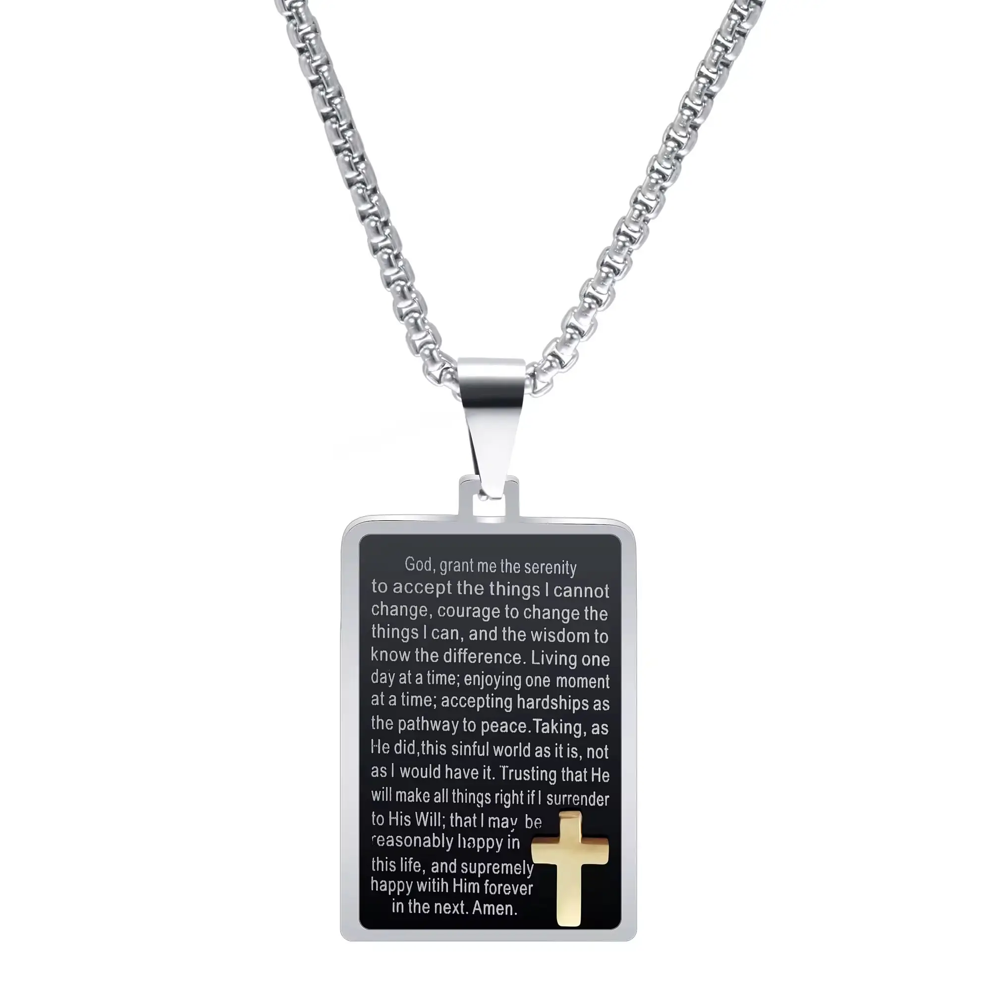 2024 Bible hommes collier mâle en acier inoxydable croix pendentif cadeau de noël bijoux chrétiens tendance