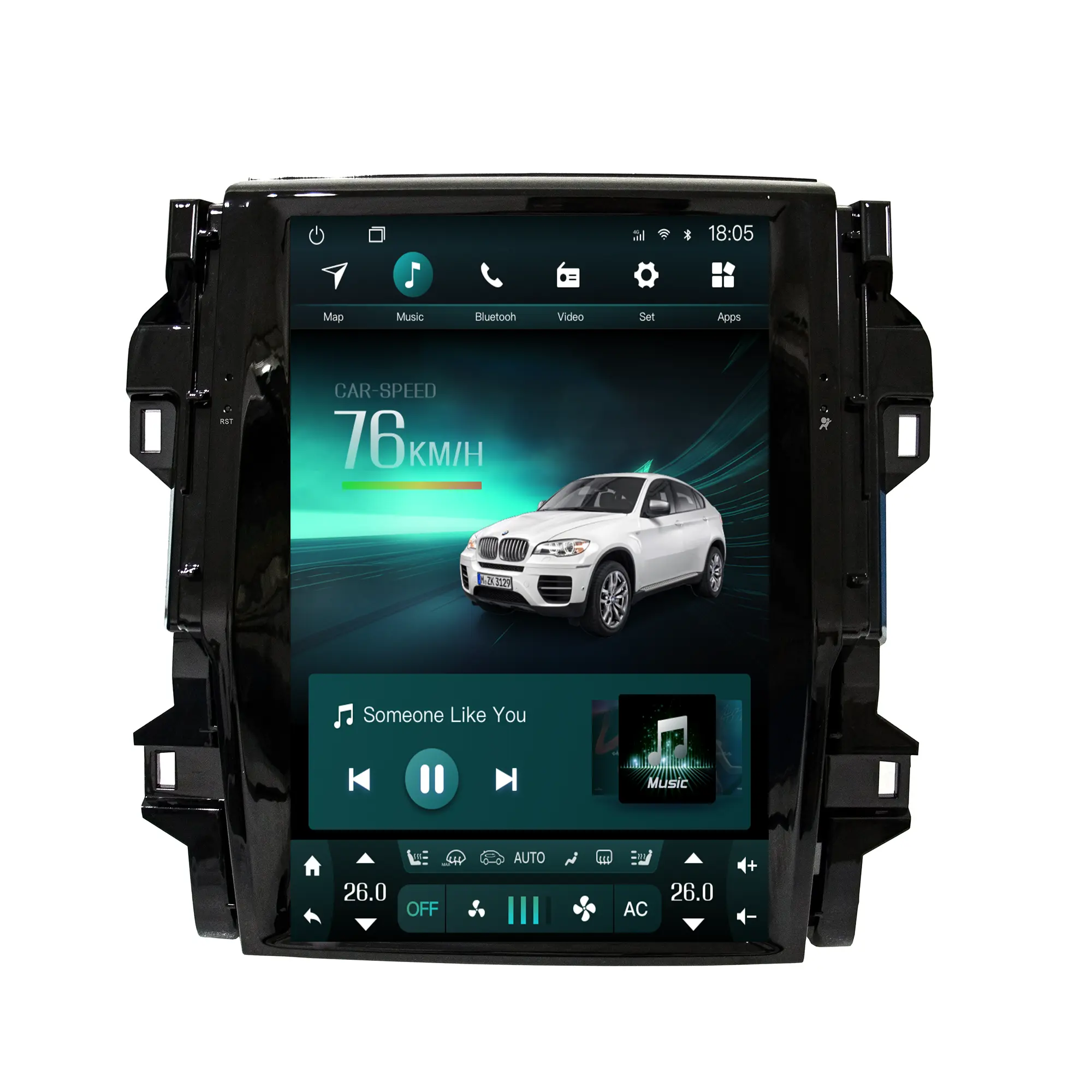 Tesla Stijl Android 1 Din Auto Dvd-speler Multimedia Voor Toyota Fortuner Auto Audio Video Radio Gps Navigatie Carplay 4G