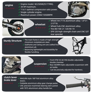 GX-Aatrox-250SR 250cc 4 Tiempos con Suspensión de Amortiguación, Bestia Todoterreno |   Motor de 34 HP DOHC Refrigerado por Agua con Suspensión de Doble Cámara para Superar Todo - Product Image 4
